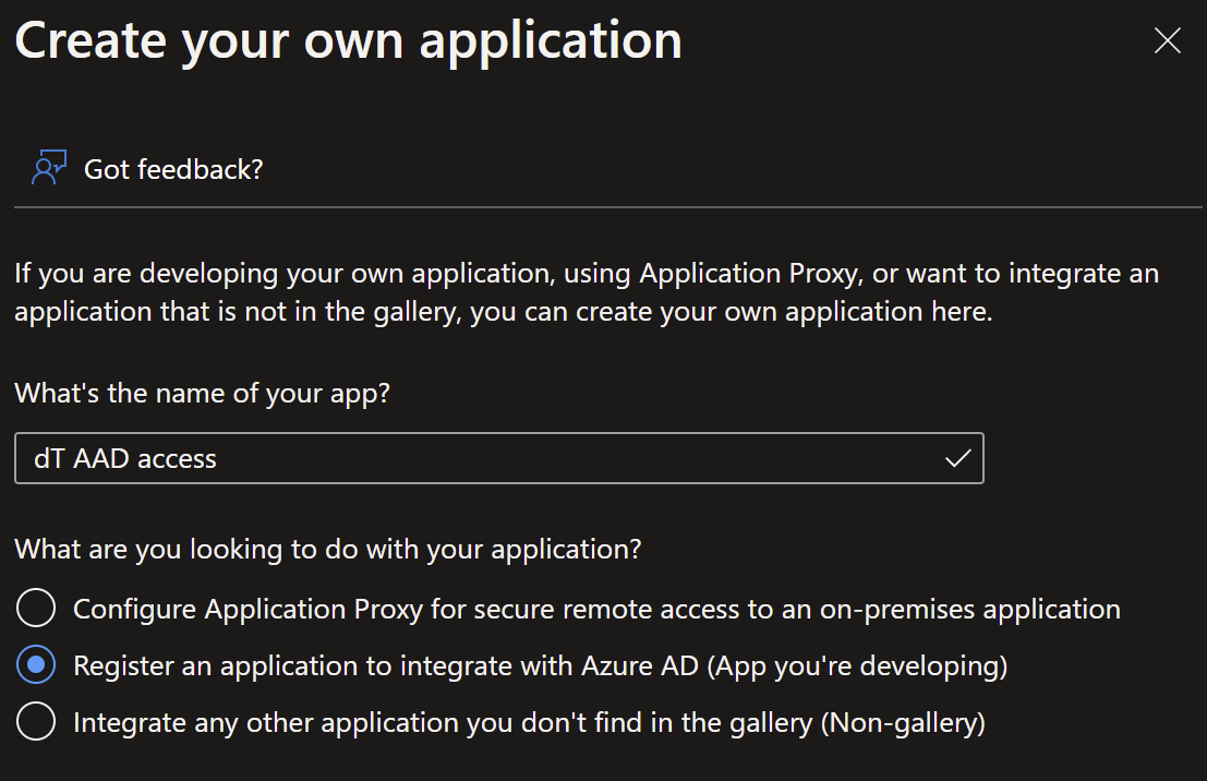 Register an application