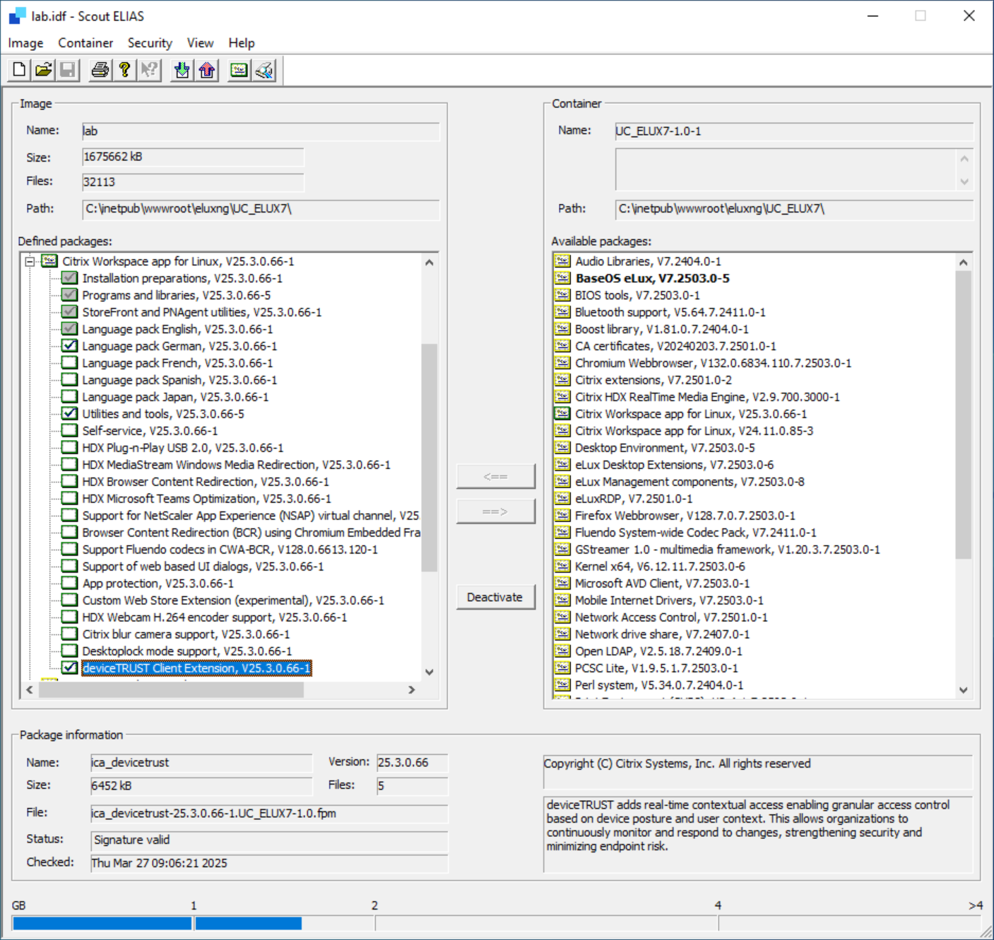 Activating the deviceTRUSST Client Extension for eLux