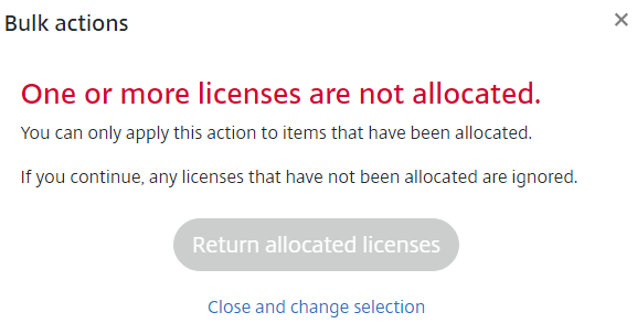 Bulk action error
