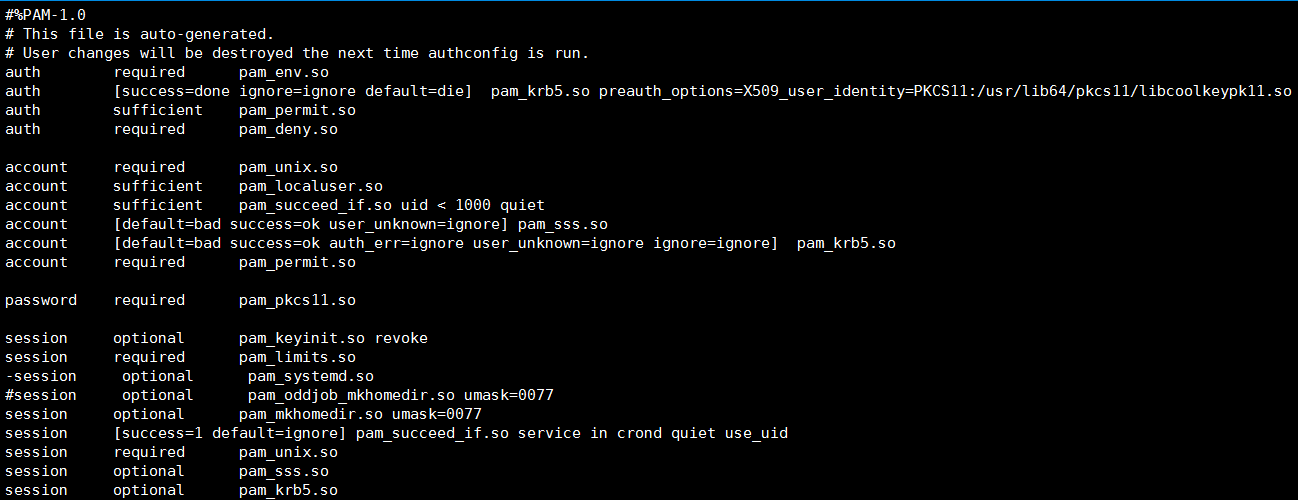 Image of modified configuration file if SSSD is used