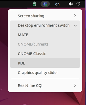 Desktop environment switch