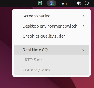 Real-time CQI menu