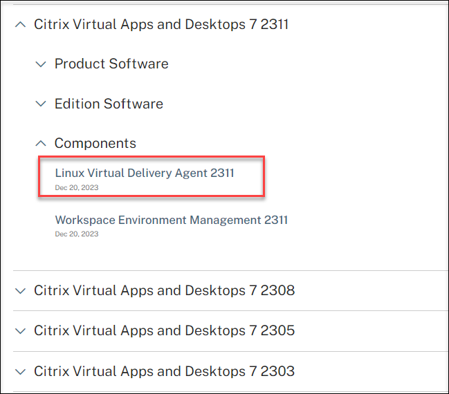 Components for Citrix Virtual Apps and Desktops