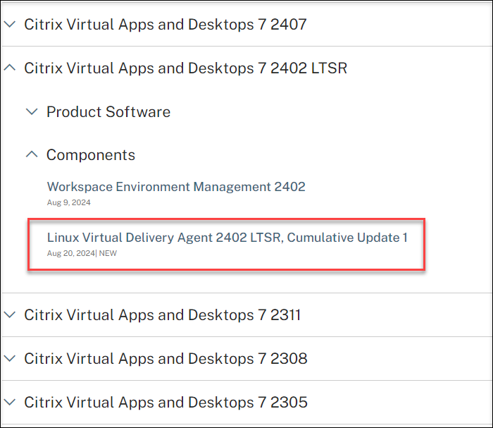 Components for Citrix Virtual Apps and Desktops