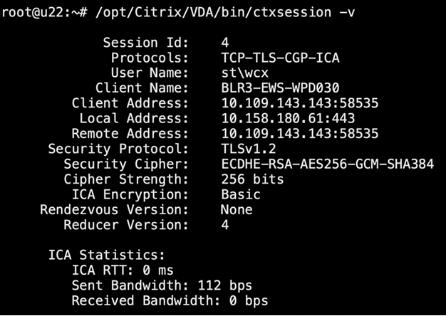 Query session metrics through ctxsession