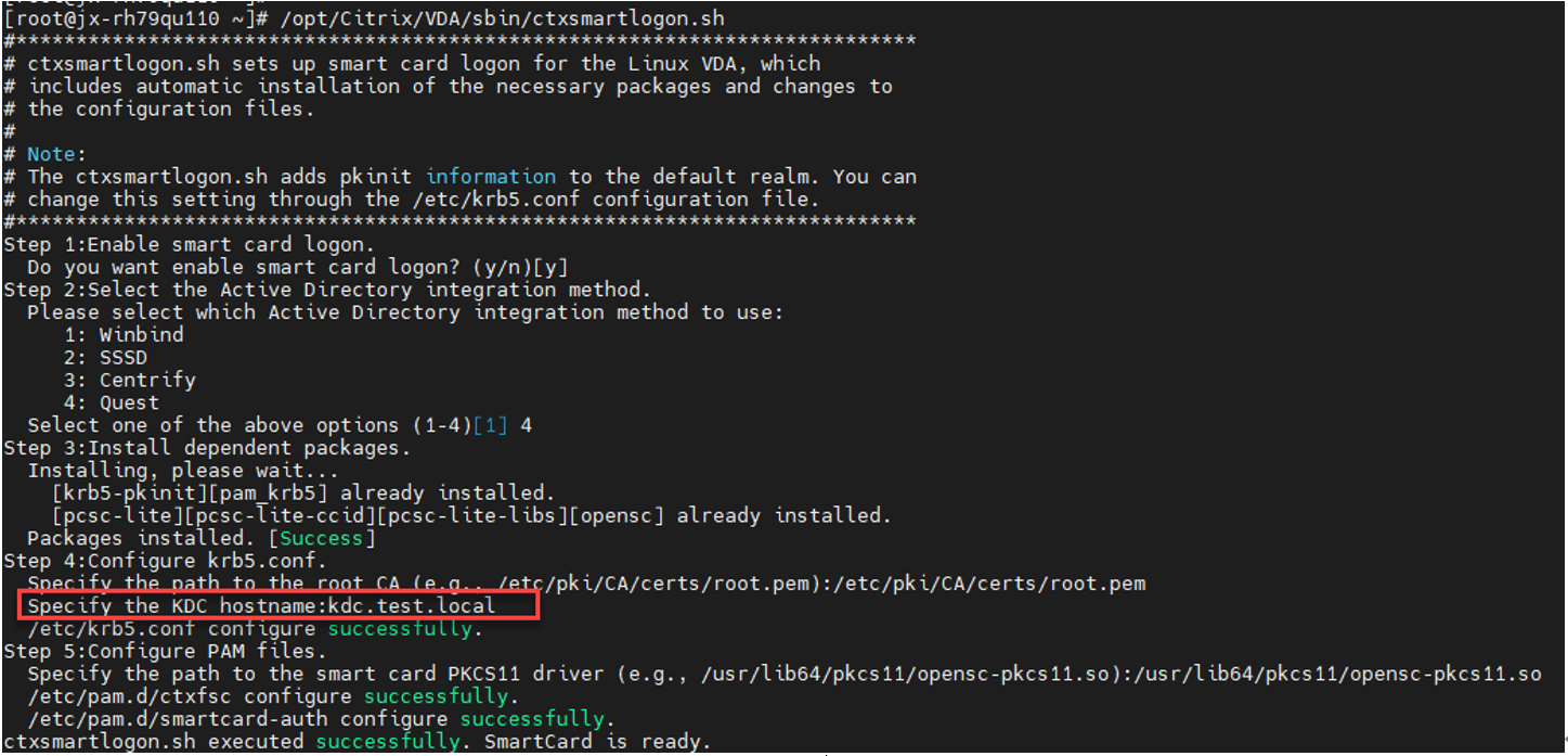 Require to specify the host name of KDC
