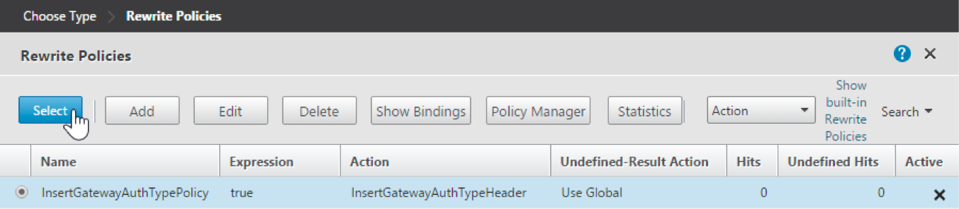 Image of the available policies