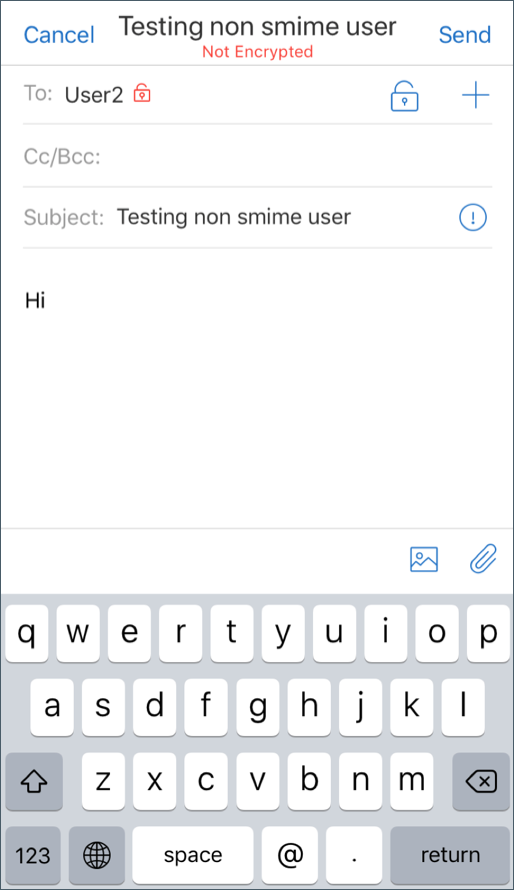 Image of an unencrypted email