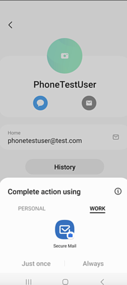 Access Secure Mail via personal profile
