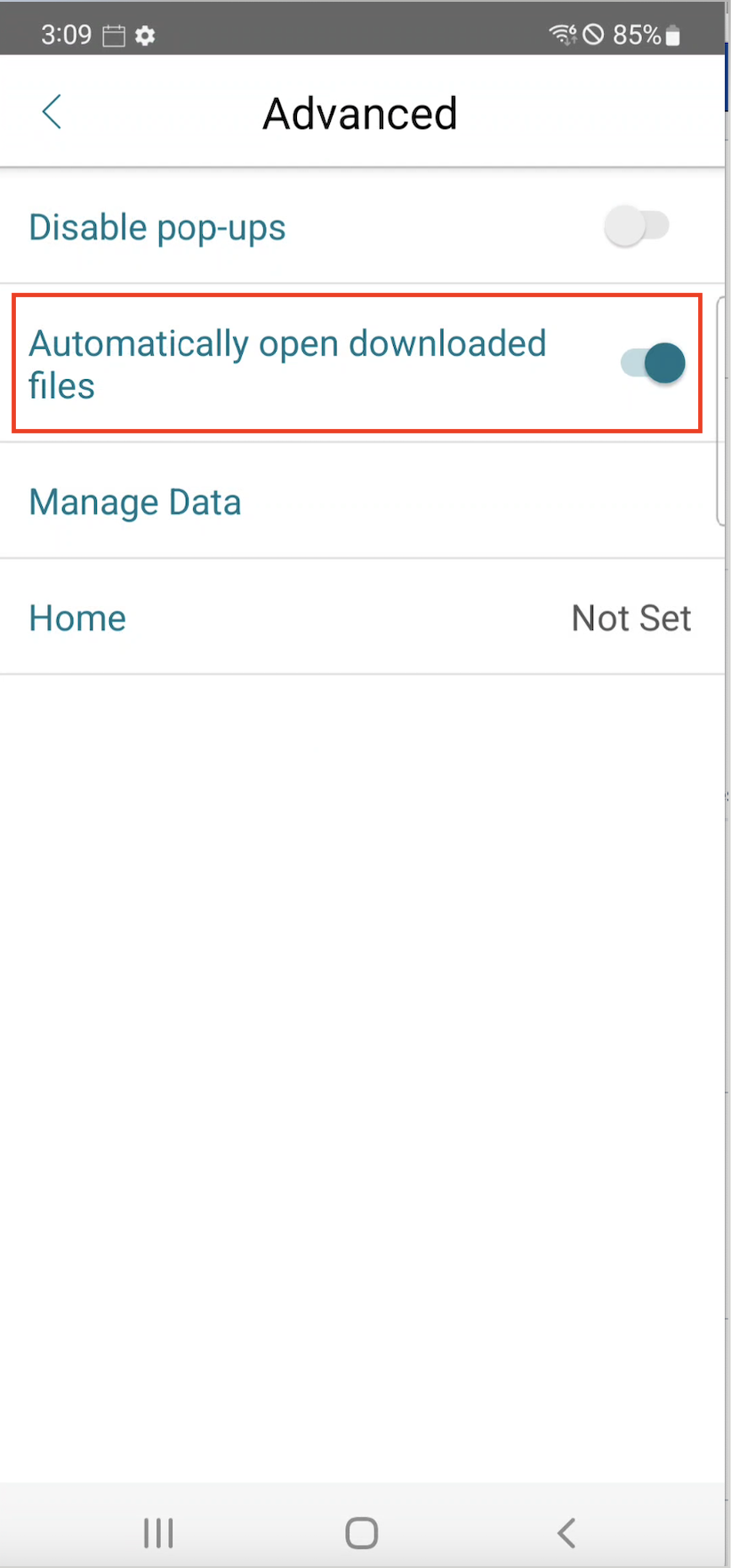 Automatically downloaded file