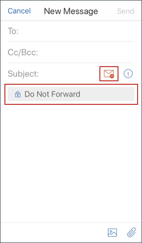 Secure Mail applied restrictions