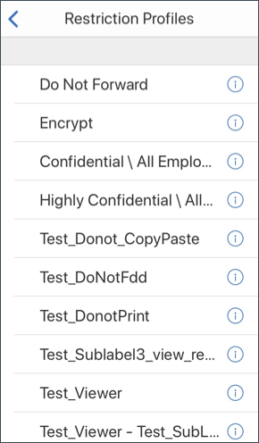Secure Mail restriction profile