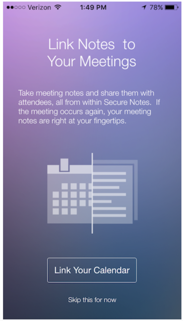 Image of the Link Your Calendar feature