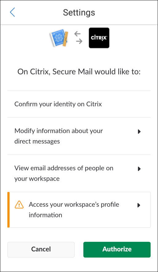 Slack Authorize