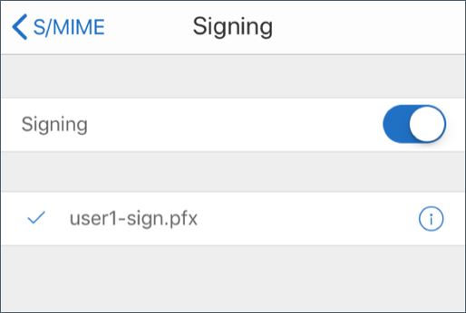 Image of the signing certificate confirmation