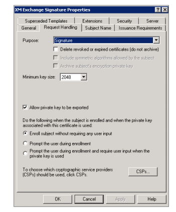 Image of the Request Handling tab