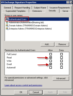 Image of the Security tab