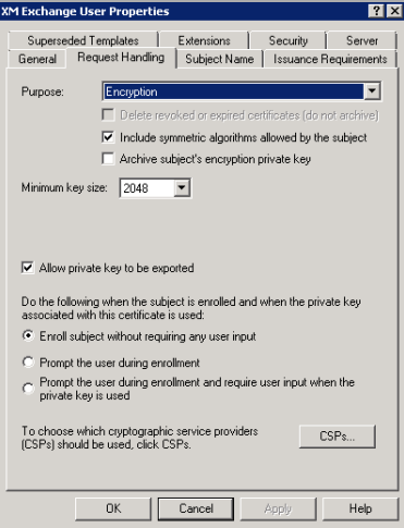 Image of the Request Handling tab