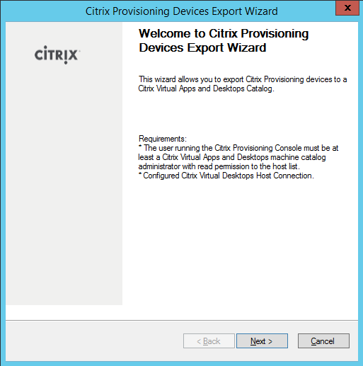 Start the Devices Export Wizard