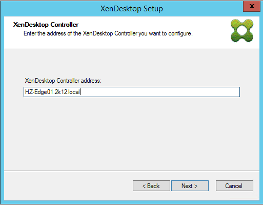 Image of Citrix Virtual Apps and Desktops Controller address