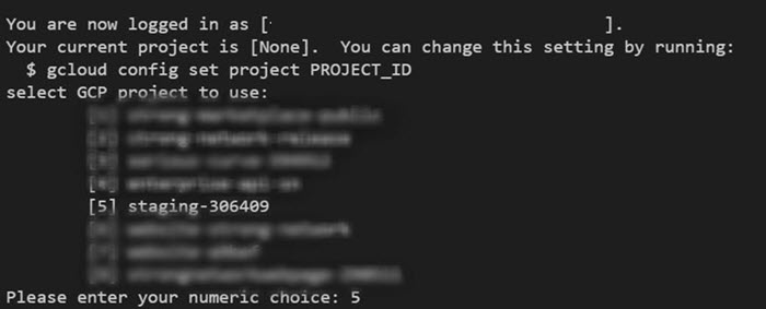 Cloud project selection