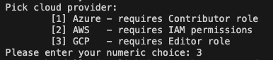 Cloud provider prompt