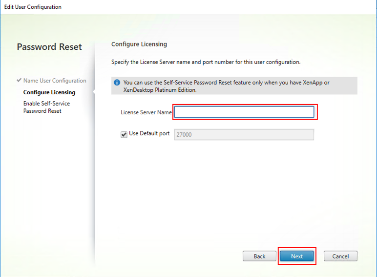 Image of licensing configuration