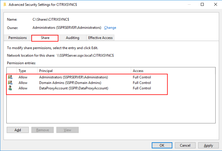 Image of share permissions