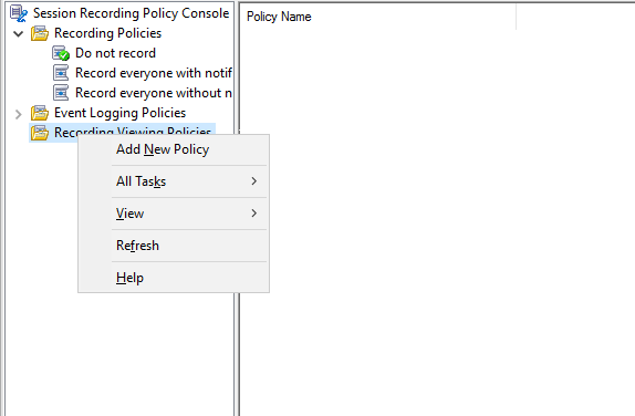 Create a recording viewing policy