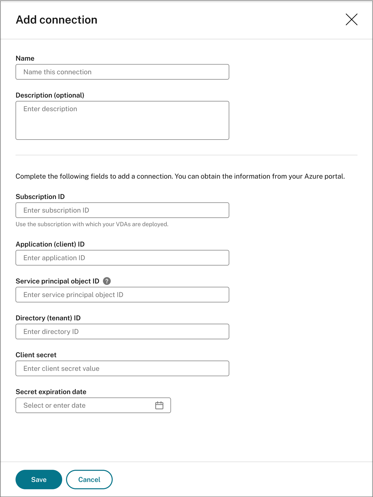 Add connection page