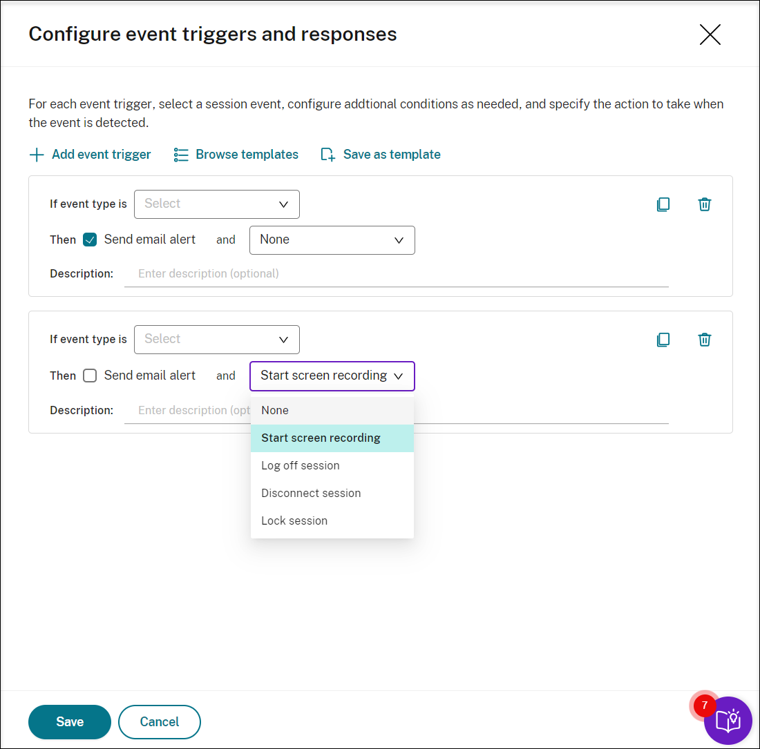 Add event triggers