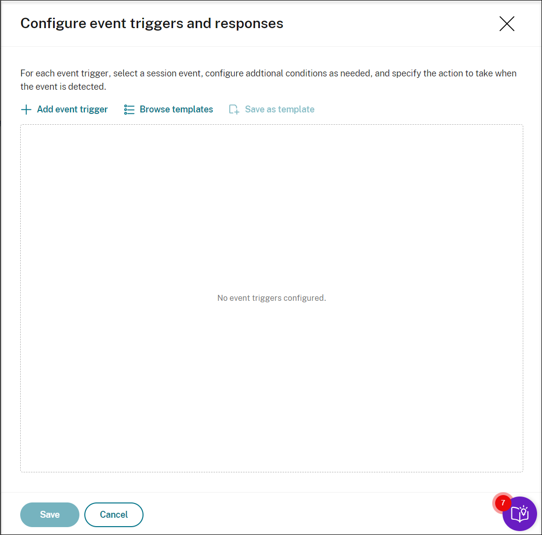 Event triggers and responses