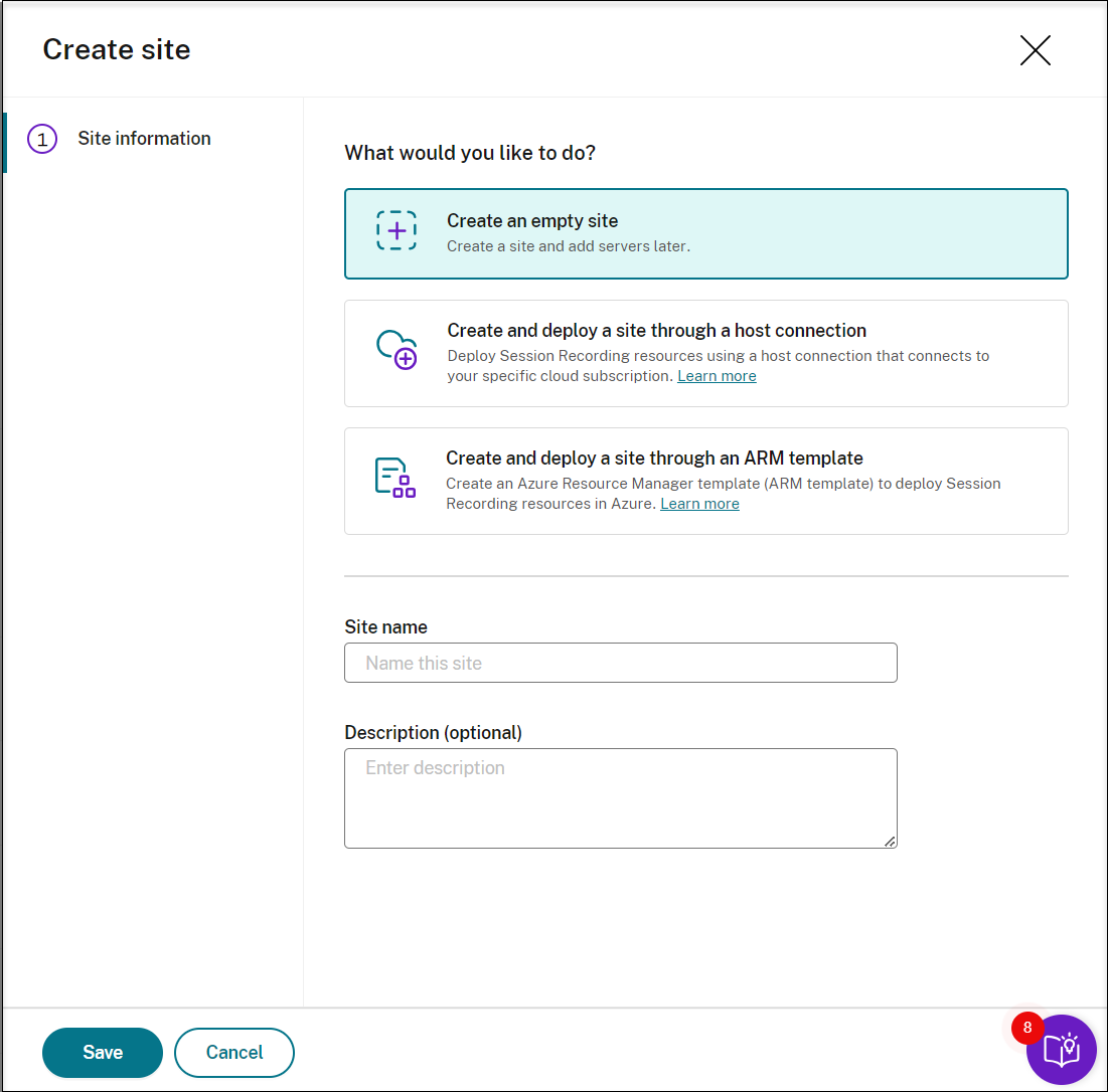 Create site page