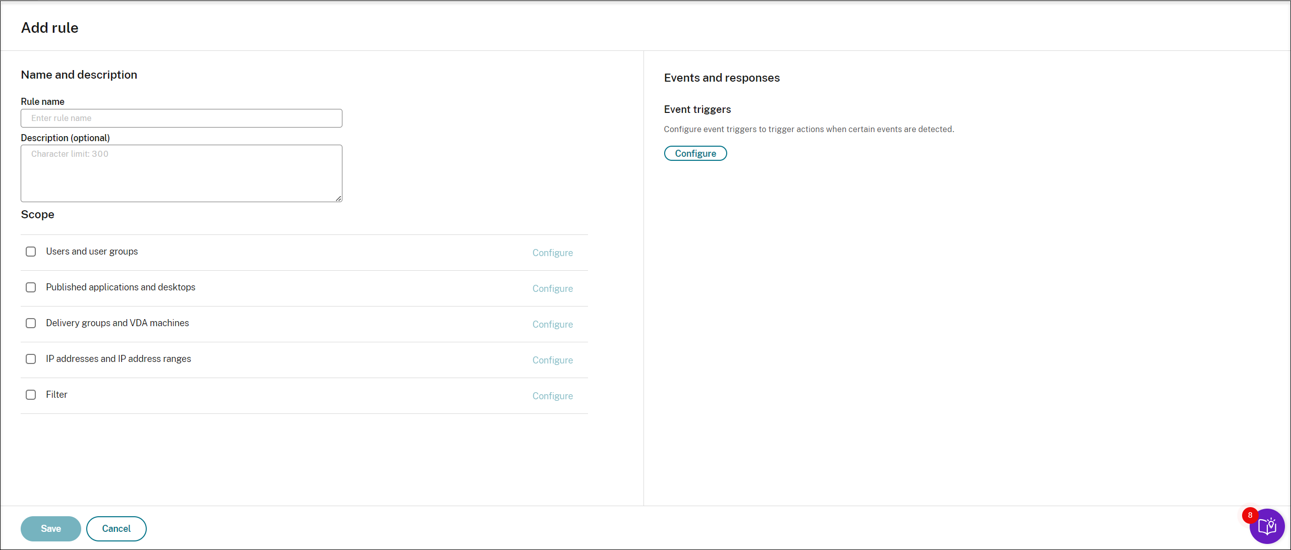 Add rule page