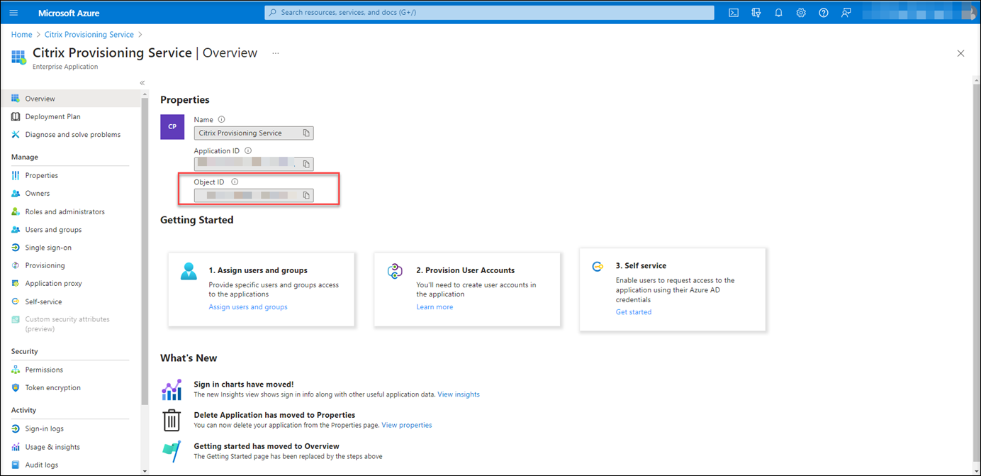 Service principal object ID