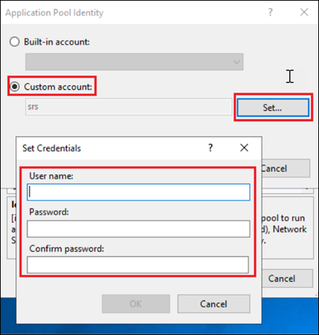 Application pool identity