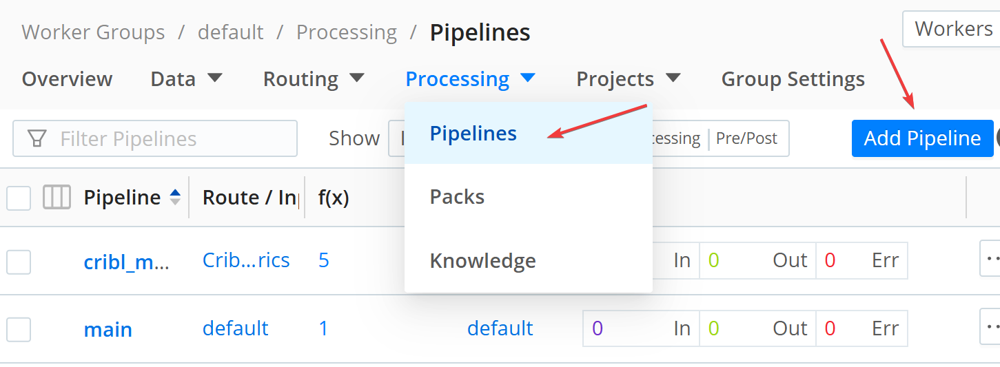 Cribl pipeline