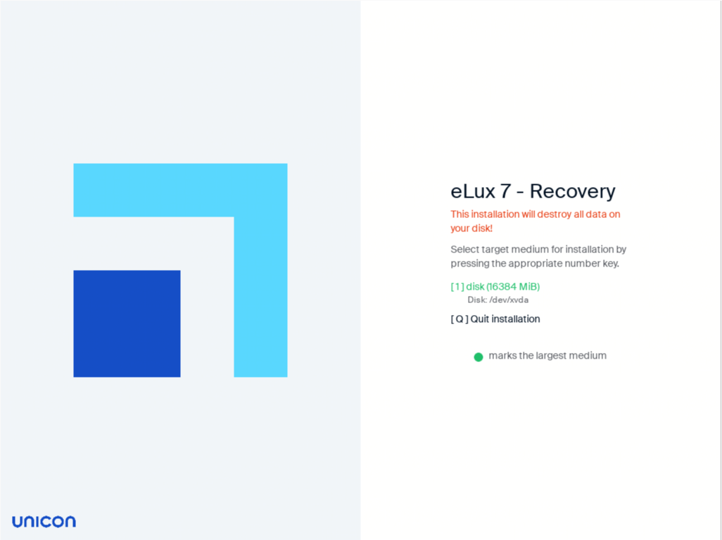 eLux Recovery target medium selection