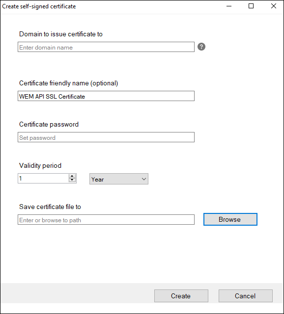 Create a self-signed certificate