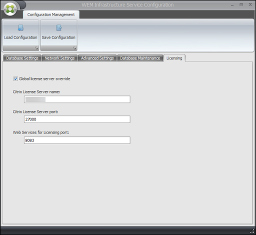 Infrastructure service configuration licensing