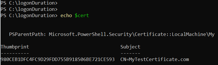 Create certificate