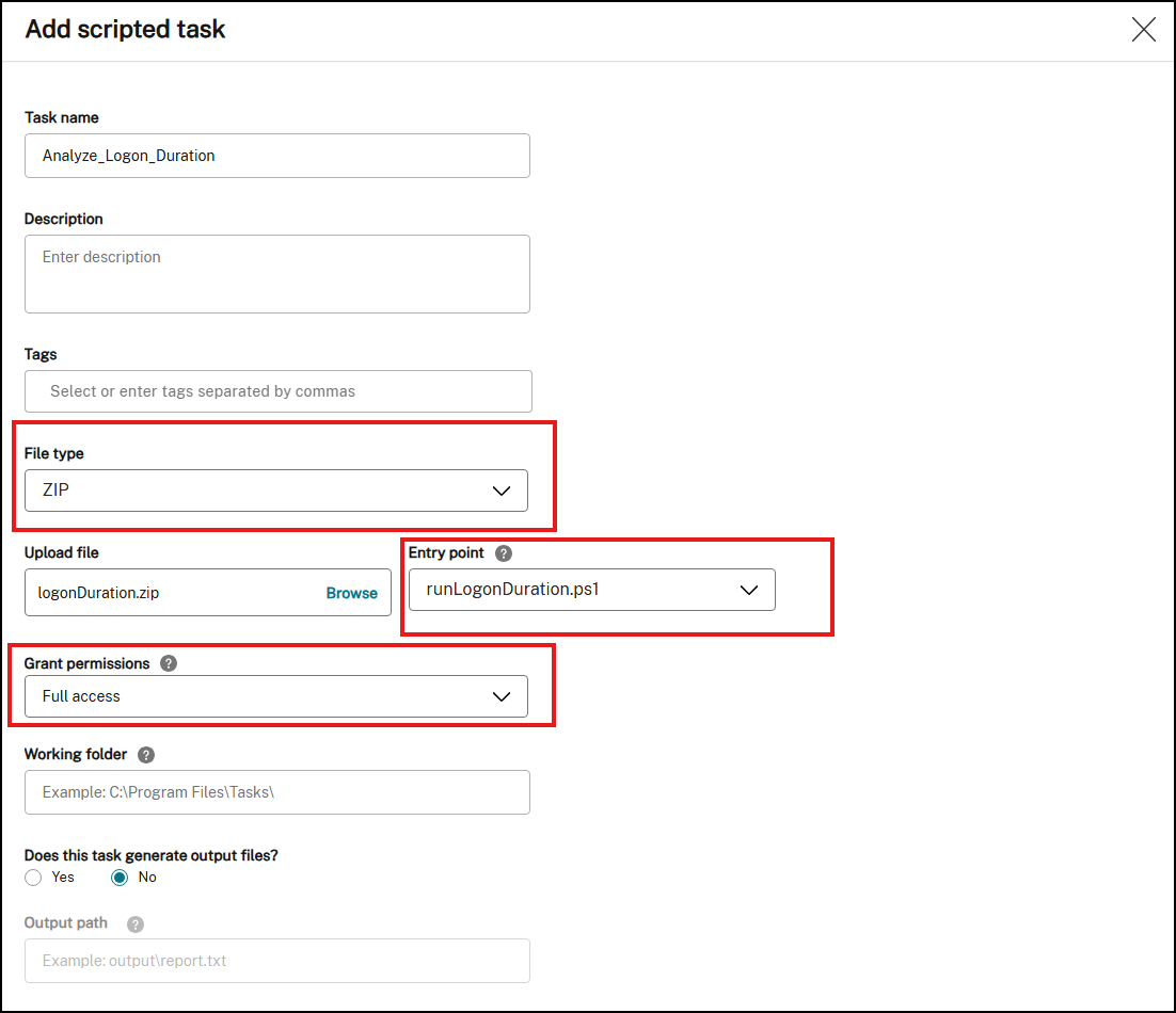 Add a scripted task