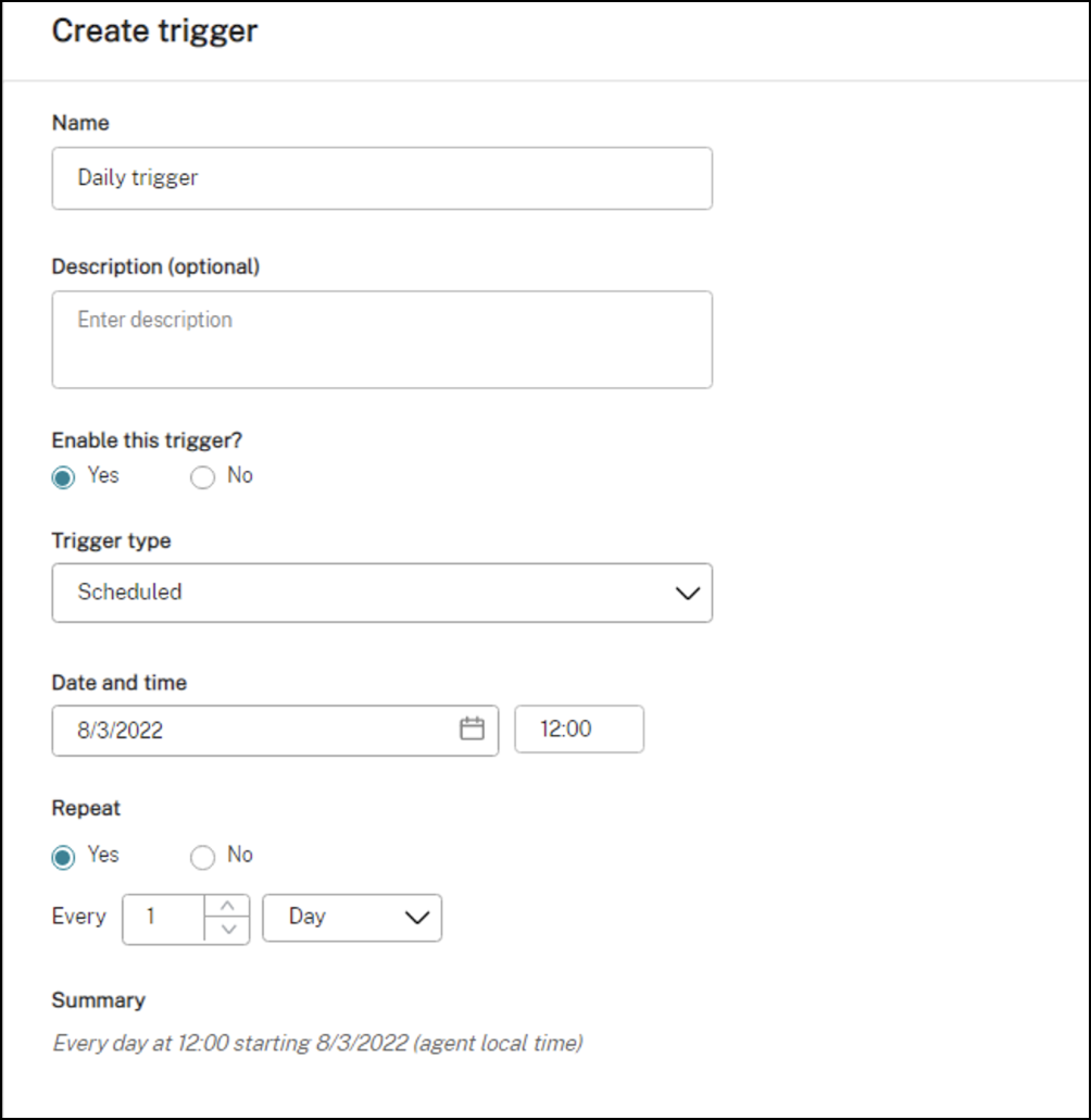Create trigger 1