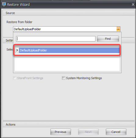 Default upload folder