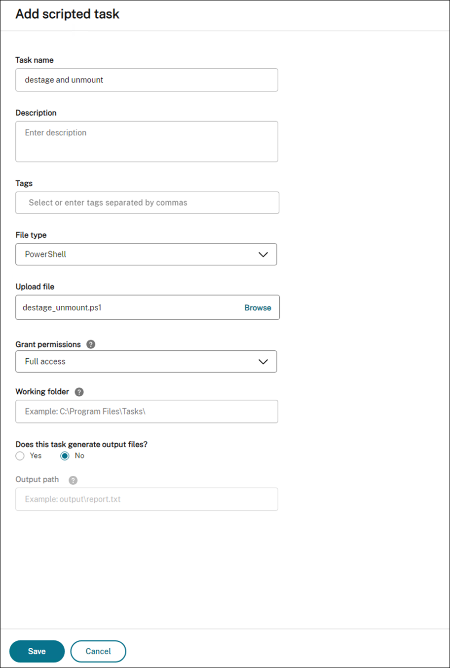 Task to destage MSIX