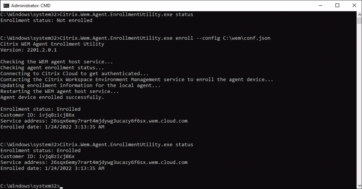 Example output