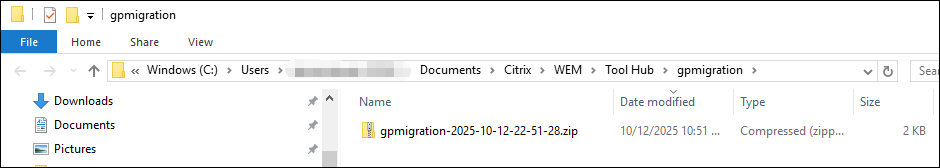 Migrate export result