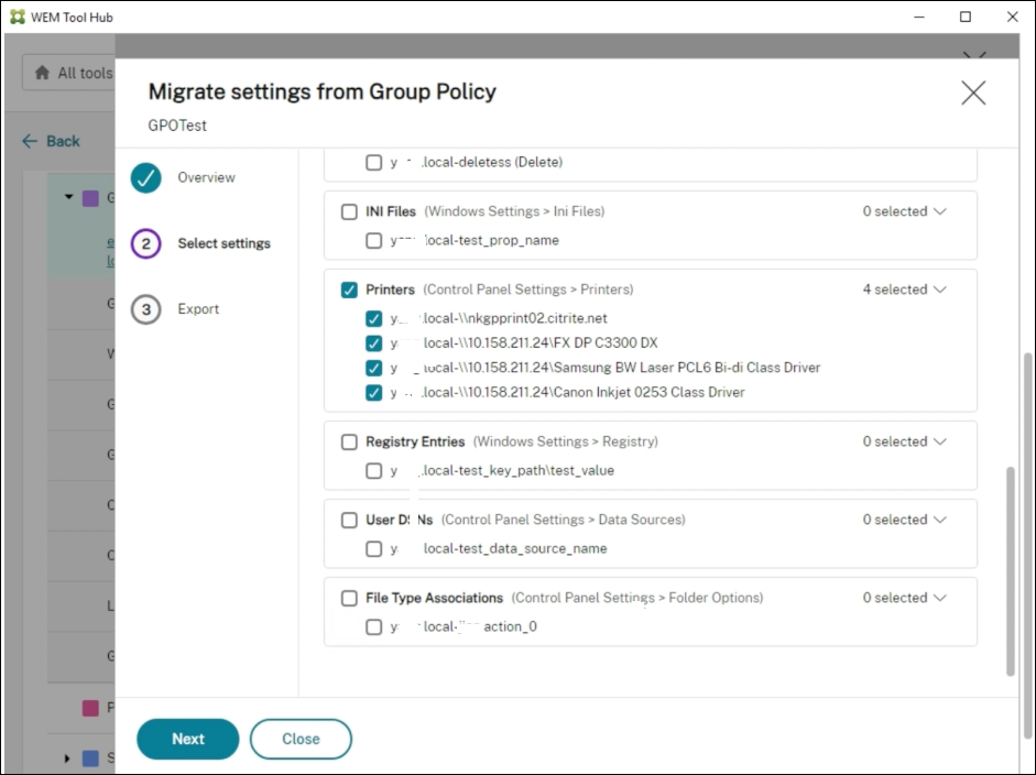 Select GPOs