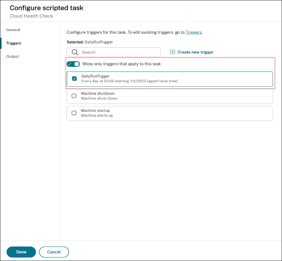 Trigger for Cloud Health Check