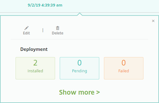 Device Policies Deployment status screen